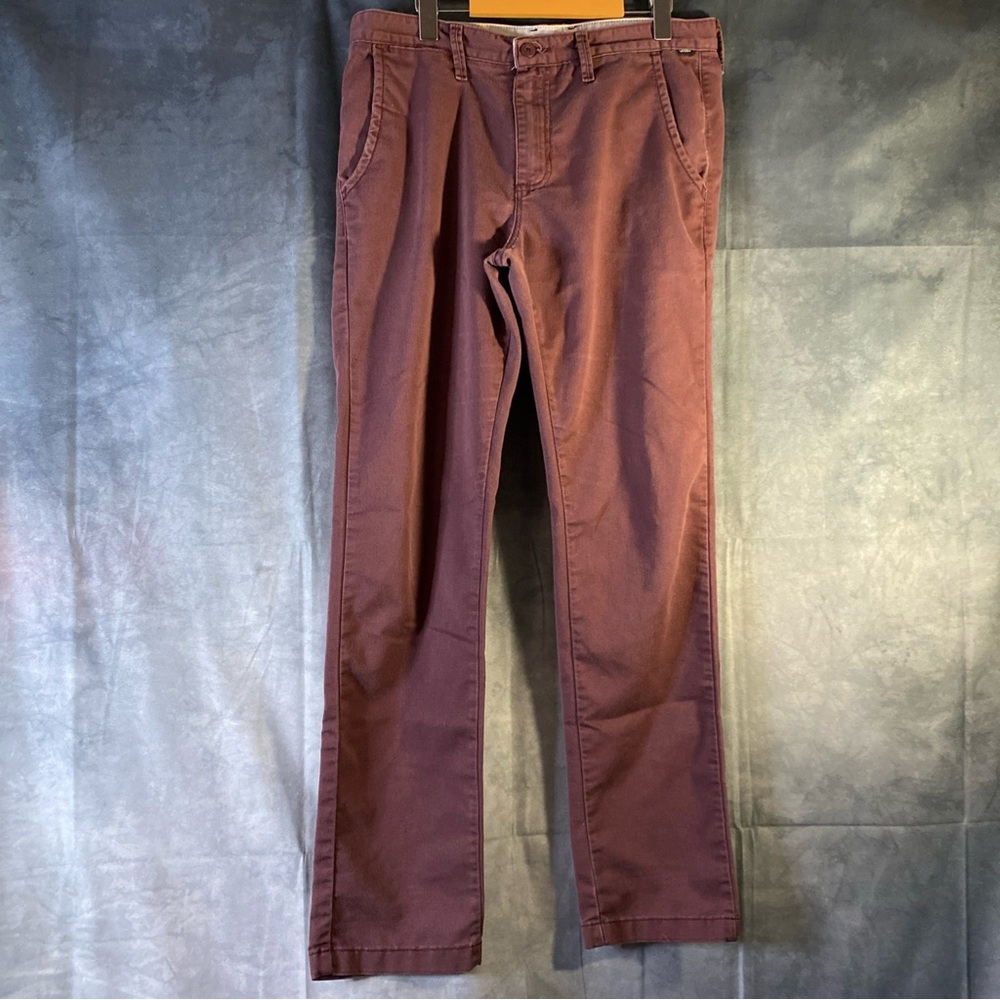Vans Authentic Chino Pants Mens 34‎ Purple Slim Fit Flat Front Straight Leg Y2K